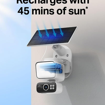 Tapo 2K Dimmable Floodlight Security Camera Outdoor Wireless w/Solar Panel, Pan/Tilt, 360� AI Tracking, Free Person/Vehicle Detection, Works w/Alexa and Google Assistant, SD/Cloud (Tapo C615F KIT)