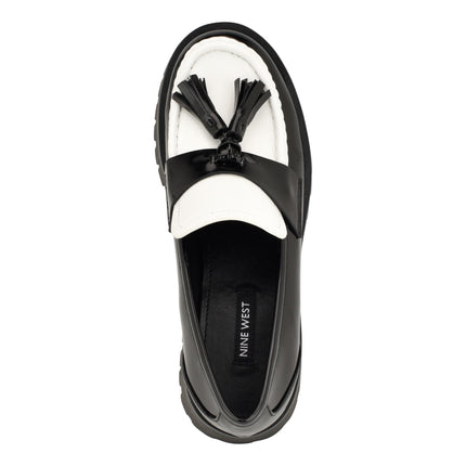 Nine West Women's Garry Loafer, Black/White 001, 8.5 UK
