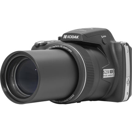 Cámara digital Kodak PIXPRO AZ528 (negra) paquete con tarjeta de memoria de 32GB + estuche para cámara + billetera para tarjetas de memoria + protectores de pantalla + accesorios