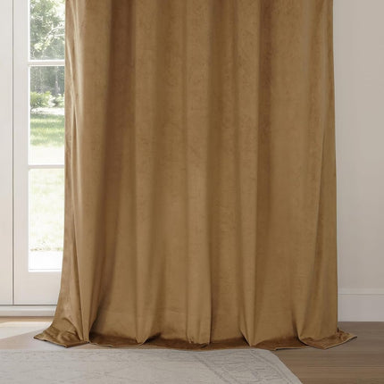 HPD Half Price Drapes Heritage Plush Velvet 84 Inches Long Darkening Curtains for Bedroom & Living Room 50W x 84L, (1 Panel), Spiced Rum, 50" W x 84" L (Pack of 1)