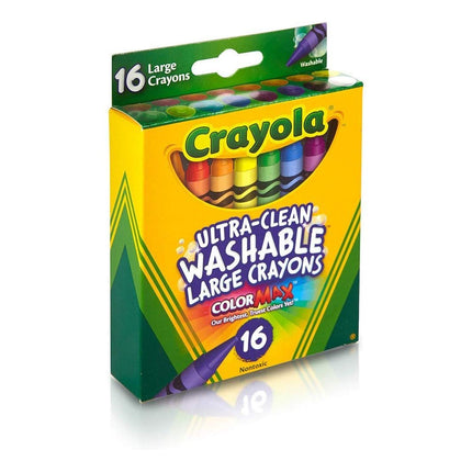 CRAYOLA 52-3281 Large Washable Crayons Assorted Colors 16 Count