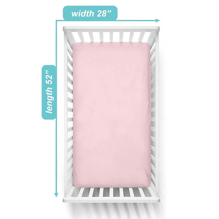 American Baby Company 2 Pack 100% Cotton Value Jersey Knit Fitted Crib Sheet for Standard Crib and Toddler Mattresses, Pink, for Girls