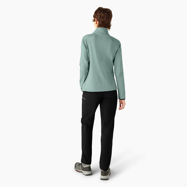Dickies Sudadera con cremallera corta Smooth FACE para mujer, azul Surf Heather, mediana