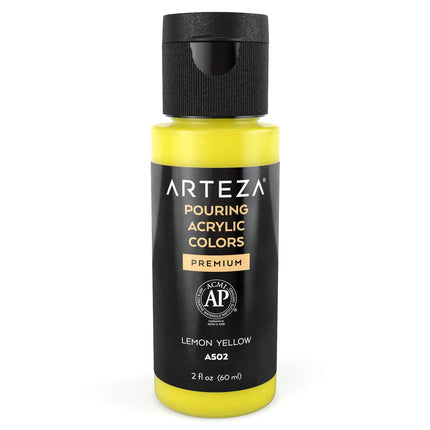 ARTEZA Acrylic Pouring Paint, 2oz (60 ml), Lemon Y