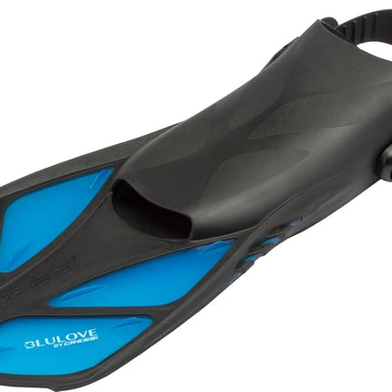 CRESSI Fins Bonete Translucent Azure S/M - Adult Short Adjustable Swim Fins with Ultra Resistant Buckles, Very Light, deal for Traveling, Translucent Azure, S/M