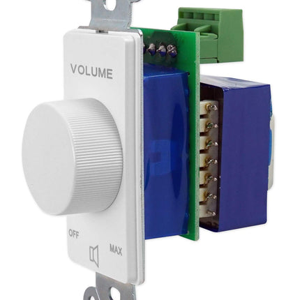 Rockville VOL7035 35W 70V Wall Volume Control, 1-Gang, White, Mono Audio, Easy Install, Dust-Protected, for Commercial Audio Systems