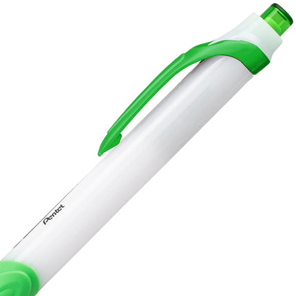 Pentel GlideWrite Ballpoint Pen with TechniFlo Ink, (1.0mm) Medium Line, Lime Green Ink, Box of 12 Pens (BX910-K)