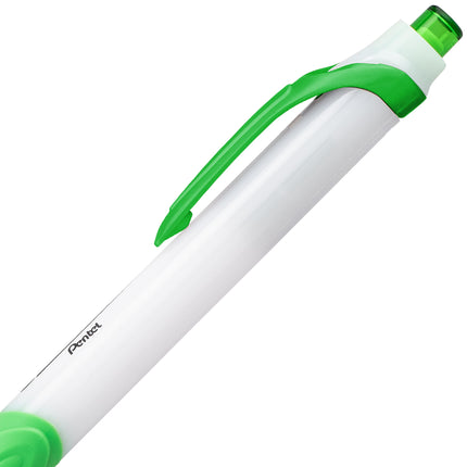 Bolígrafo Pentel GlideWrite con tinta TechniFlo, trazo mediano (1.0 mm), tinta verde lima, caja de 12 bolígrafos (BX910-K)