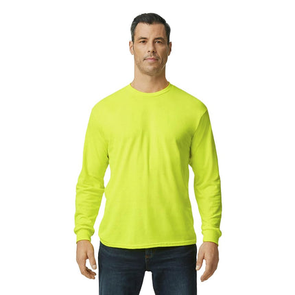 Gildan Adult Heavy Cotton Long Sleeve T-Shirt, Style G5400, 2-Pack, Safety Green, L