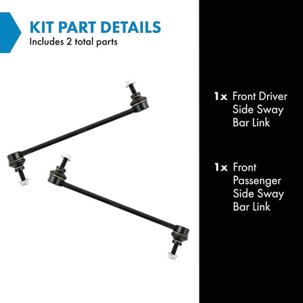 TRQ Front Driver and Passenger Side Sway Bar Link Set 2 Piece