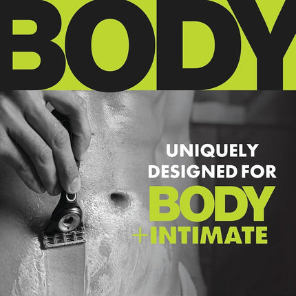 Gillette Labs Body + Intimate Razor For Men, Handle + 1 Blade Refill, Magnetic Shower Hanger