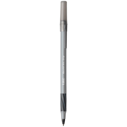 Stylos à bille BIC Round Stic Grip Xtra Comfort, Pointe Moyenne (1,2 mm), Noirs, Prise en main Souple pour un Confort et un Contrôle Accrus, Pack de 36 (GSMG361-BLK) (Lot de 18, 648 au Total)