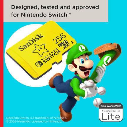 SANDISK microSD Card 256GB, Super Mario Super Star Edition
