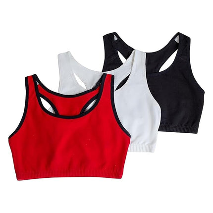 Fruit of the Loom Women's Built Up Tank Style Sports Bra, Red Hot/White/Black, 46