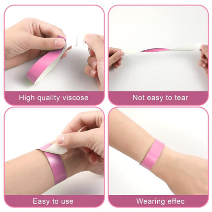 1000 Pcs Paper Wristbands for Events - Waterproof Neon Party Bands, Entrance Bracelets for Music Festival, Concert, Contest (Pink)