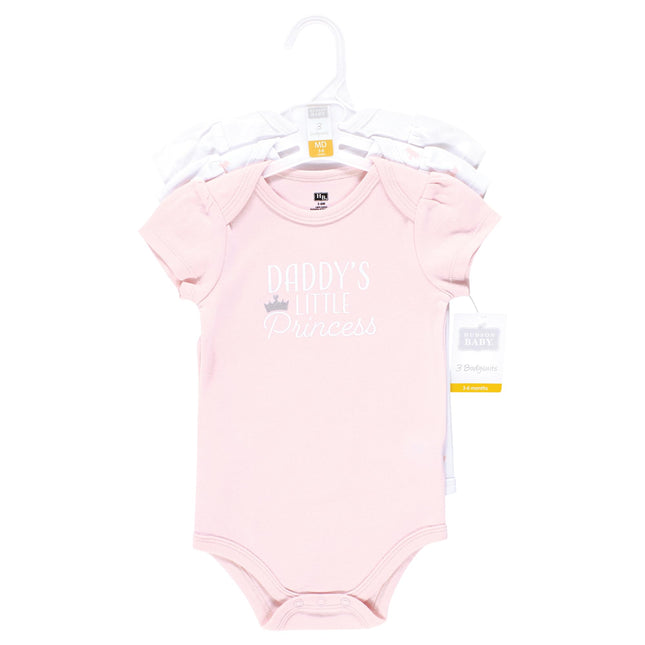Bodysuits de algodón unisex para bebés Hudson Baby, Daddy's Princess Crown, 3-6 meses