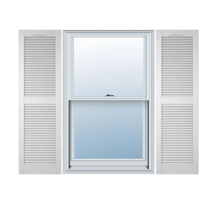 Ekena Millwork LL1C12X02400BD 12" W x 24" H Open Shutters with Center Slits Lifetime Vinyl Top with Fastener (Pair) Bordeaux