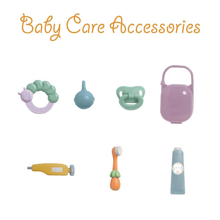 JC Toys - Doll travel case with 24 accessories, feeding, bathing, and care essentials for imaginative play, fits of dolls