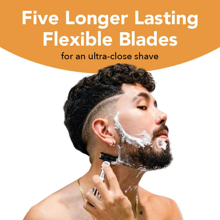 BIC Flex 5 Titanium 5-Blade Disposable Razor for Men, Sensitive Skin Razor For Smooth, Comfortable and Close Shave, 10 Piece Razor Set