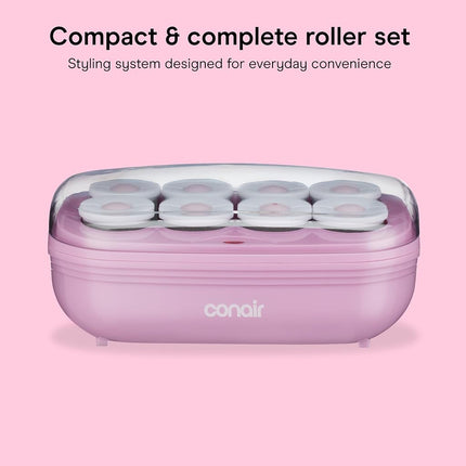 Conair Hot Rollers for Long, Medium & Short Hair, 8 Ceramic Flocked 2-Inch Heated Hair Rollers with Clips, Hot Curlers for Women, Volume & Curls, Amazon Exclusive, Lilac