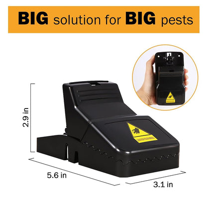 Feeke Rat Trap, Large Mouse Traps, Mouse Traps Indoor for Home, Instant Kill Pest Control Traps for Mouse Rat Chipmunk, Quick Set Up and Reusable - 6 Pack, Black