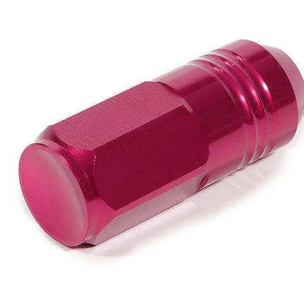 DNA MOTORING LN-ZTL-9020-15-PK 20Pcs Closed End Design M12 x 1.5 Aluminum Alloy Wheel Lug Nuts + Deep Drive Extension Adapter, 20mm OD/50mm Height (Pink)