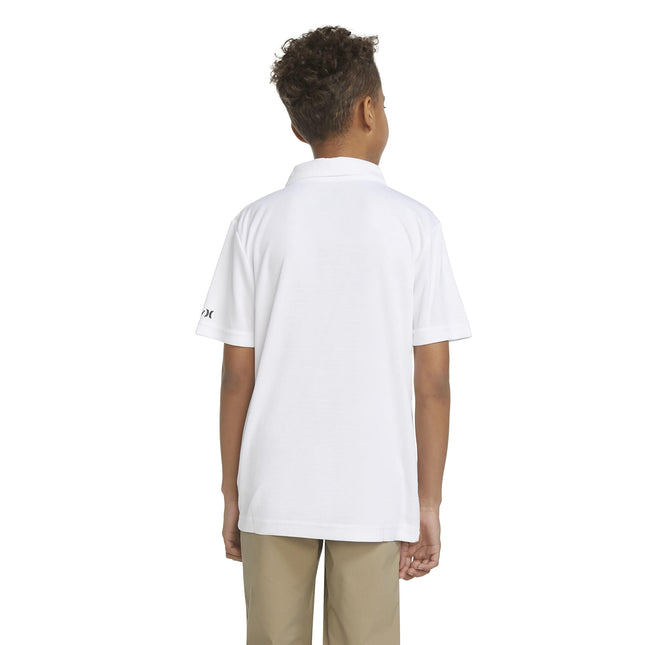 Polo Hurley Dri-fit pour garçon, blanc, taille M