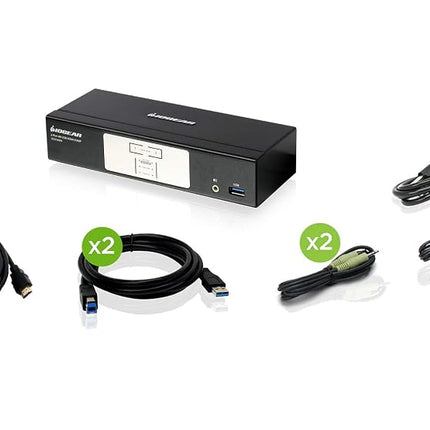 IOGEAR 2-Port 4K KVMP Switch with HDMI® Connection, USB 3.0 Hub, and Audio (TAA) GCS1932H