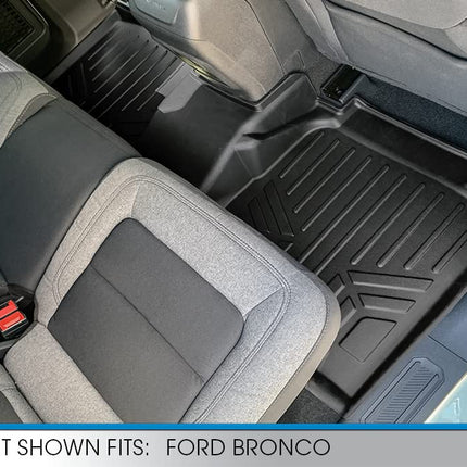 SMARTLINER All Weather Custom Fit 2 Row Floor Mat Liner Set Compatible with 2021-2023 Ford Bronco (Only fits 4-Door Models)