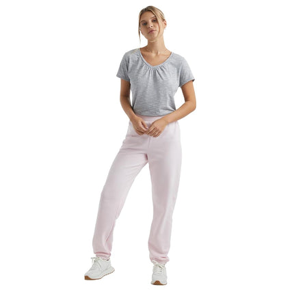 Hanes Women's Mid Rise Cinch Leg Pant, Pale Pink, x Large
