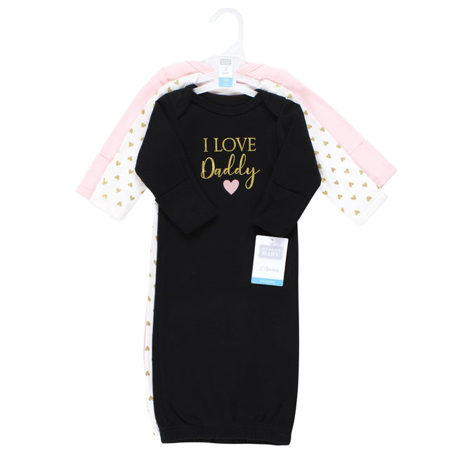 Hudson Baby Robes de Bébé en Coton, Fille Papa, Prématuré-Nouveau-né