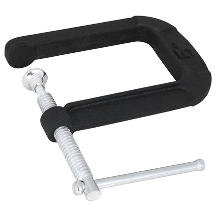 Performance Tool W3981 5-Inch Deep C-Clamp with Heavy Cast Iron Construction and Extra-Large Swivel Base for Deep Clamping Projects