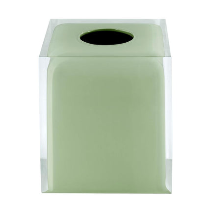 IZOD - Tissue Box Cover, Clear Resin Countertop Accessories, Modern Bathroom Decor (Marina Collection, Green)