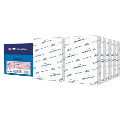 Hammermill Colored Paper, 20 lb Pink Printer Paper, 8.5 x 11-10 Ream (5,000 Sheets) - Made in The USA, Pastel Paper, 103382C