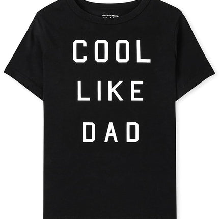 The Children's Place Unisex Baby Toddler Short Sleeve T-Shirt Black, Cool Like Dad Single, 5 Years
