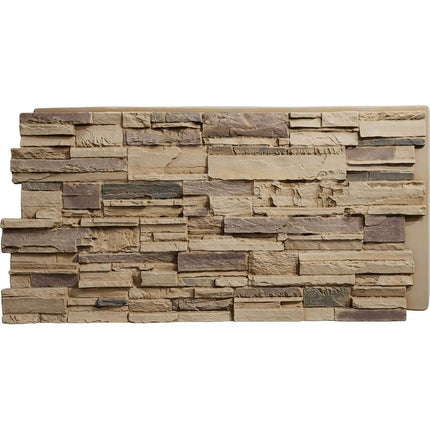 EverStone Cascade Faux Stone Panel, 48 5/8"W x 24 3/4"H x 1 1/4"D, Adobe Color