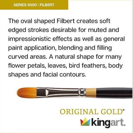 KingArt Original Gold Paint Brush-Filbert, Size: 4