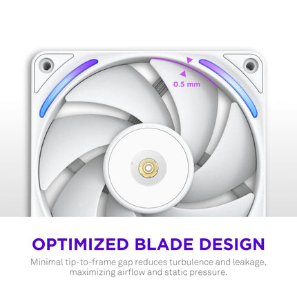 NZXT F120X - 120mm PWM RGB Performance PC Case Fan - White