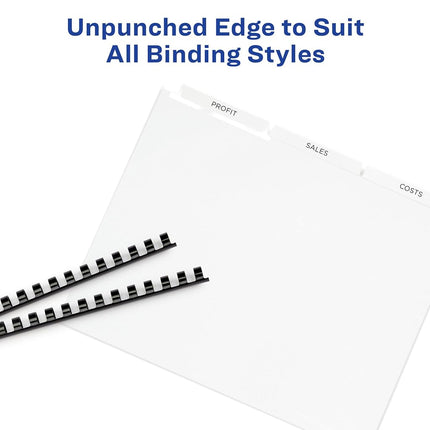Index Maker Clear Label Unpunched Divider, 8-Tab, Letter, White, 25 Sets