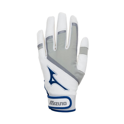 Guantes de bateo Mizuno para mujer, blanco/azul real, pequeño