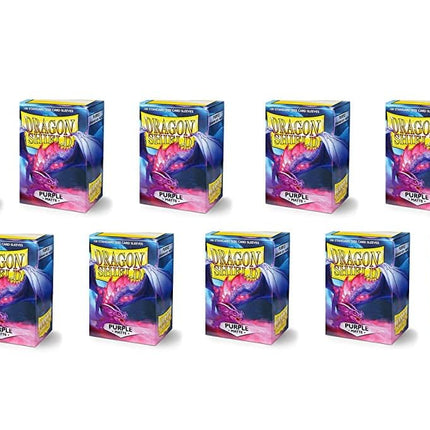 10 Packs Dragon Shield Matte Standard Size 100 ct Card Sleeves Display Case Purple