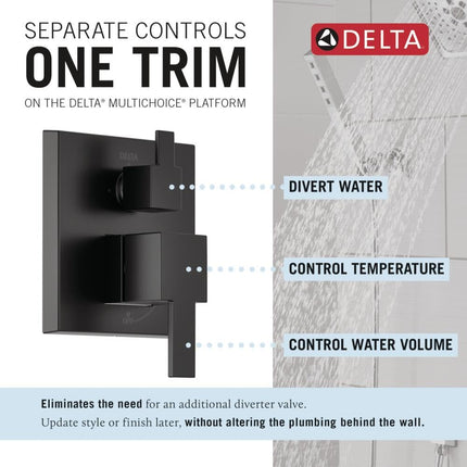 Delta 342701-BL Modern Shower System, Matte Black