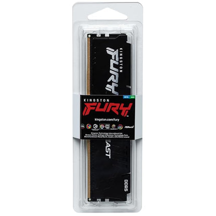 Kingston FURY Beast Black DDR5 32GB 6400MT/s CL32 DIMM Desktop Gaming Memory Single Module AMD EXPO and Intel XMP - KF564C32BBE-32