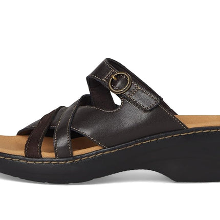 Clarks Women's Merliah Holly Slide Sandal, Dark Brown Leather, 9 UK