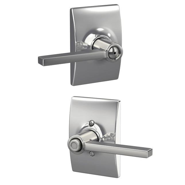 Schlage F40 LAT 625 CEN Century Collection Latitude Privacy Lever, Bright Chrome