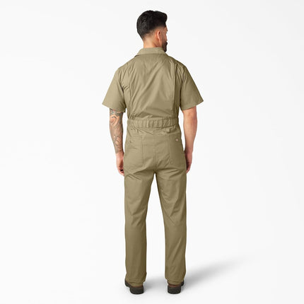 Dickies Overol de Manga Corta para Hombre, Caqui, 3X-Grande Alto