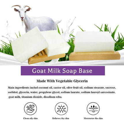 Goat Milk Melt and Pour Soap Base Soap Base for Soap Making,Glycerin Bars to Make Homemade Soap - 32 Ounce