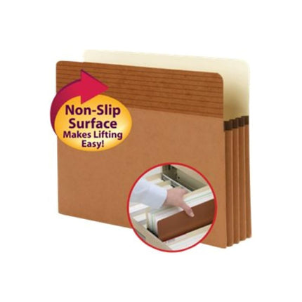 Smead Easy Grip® File Pocket, Straight-Cut Tab, 3-1/2" Expansion, Letter Size, Redrope, 25 per Box (73208)