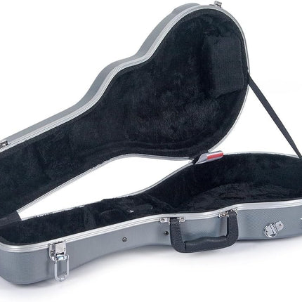 Estuche rígido ABS Crossrock – Se adapta a la mayoría de mandolinas estilo F, con compartimento interior, correas de mochila – Plateado (CRA862MFSL)