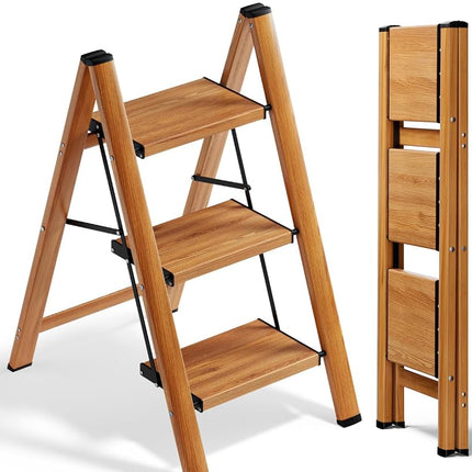 SOLADDER 3 Step Ladder, Folding Step Stool with An